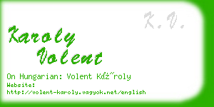 karoly volent business card